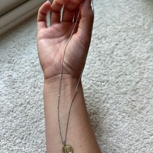 Stella & Dot Gold and Silver Pendant Necklace